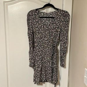 Floral wrap dress long sleeve